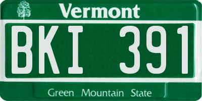 VT license plate BKI391