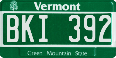 VT license plate BKI392