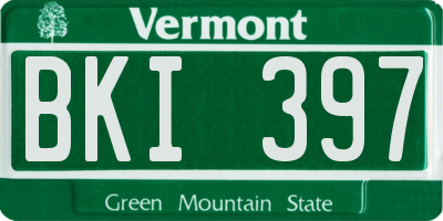 VT license plate BKI397