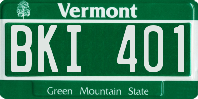 VT license plate BKI401