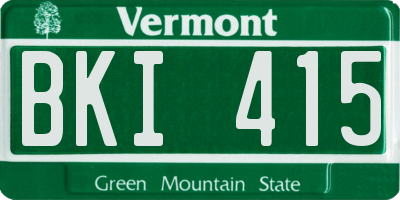 VT license plate BKI415