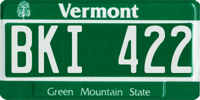 VT license plate BKI422