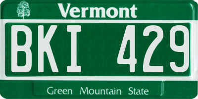 VT license plate BKI429