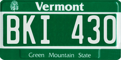 VT license plate BKI430
