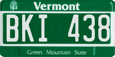 VT license plate BKI438