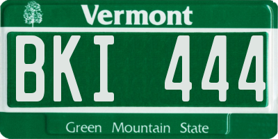 VT license plate BKI444
