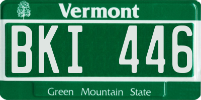 VT license plate BKI446