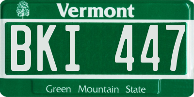 VT license plate BKI447