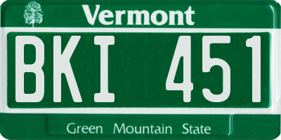 VT license plate BKI451