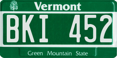 VT license plate BKI452