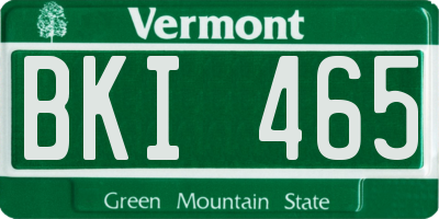 VT license plate BKI465