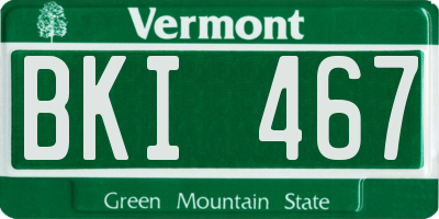 VT license plate BKI467