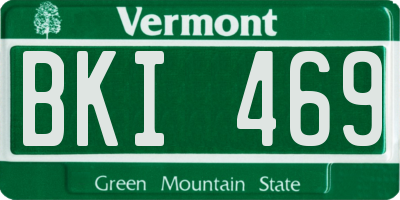 VT license plate BKI469
