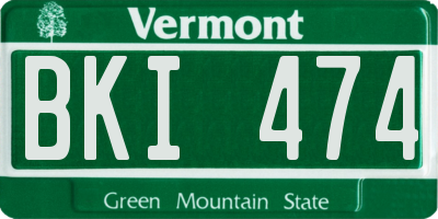 VT license plate BKI474
