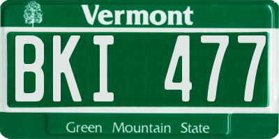 VT license plate BKI477