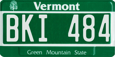 VT license plate BKI484