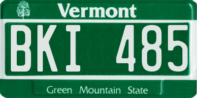 VT license plate BKI485