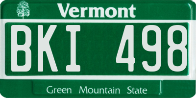 VT license plate BKI498