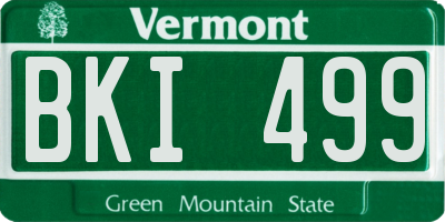 VT license plate BKI499