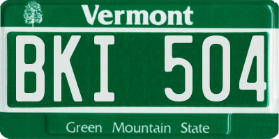 VT license plate BKI504