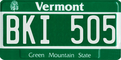 VT license plate BKI505
