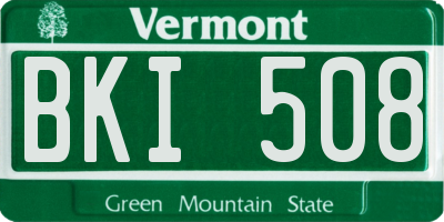 VT license plate BKI508