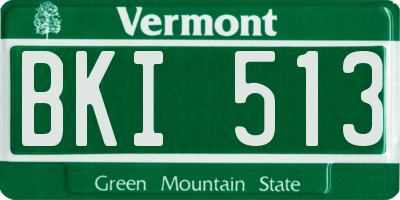 VT license plate BKI513