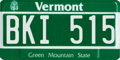 VT license plate BKI515