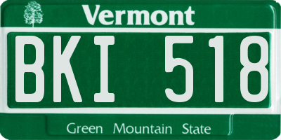 VT license plate BKI518