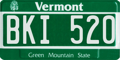 VT license plate BKI520