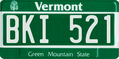 VT license plate BKI521