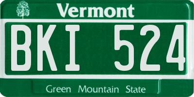 VT license plate BKI524