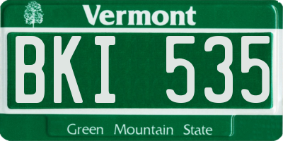 VT license plate BKI535