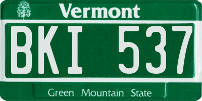 VT license plate BKI537