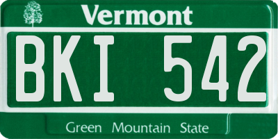 VT license plate BKI542