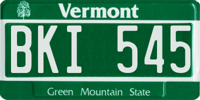 VT license plate BKI545