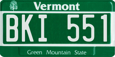 VT license plate BKI551
