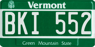 VT license plate BKI552