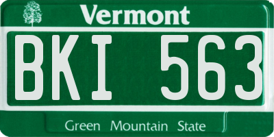 VT license plate BKI563