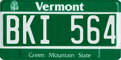 VT license plate BKI564