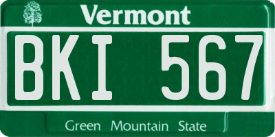 VT license plate BKI567