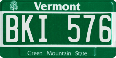 VT license plate BKI576