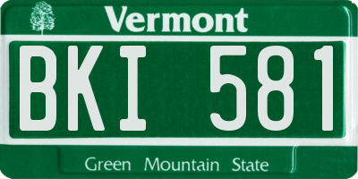 VT license plate BKI581