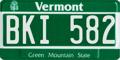 VT license plate BKI582