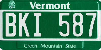 VT license plate BKI587