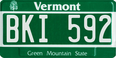 VT license plate BKI592