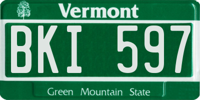 VT license plate BKI597