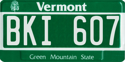 VT license plate BKI607