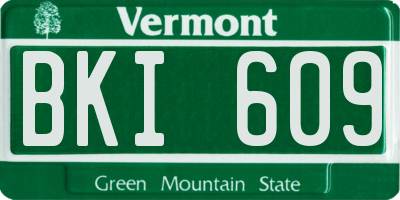 VT license plate BKI609
