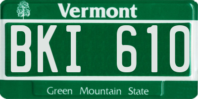 VT license plate BKI610